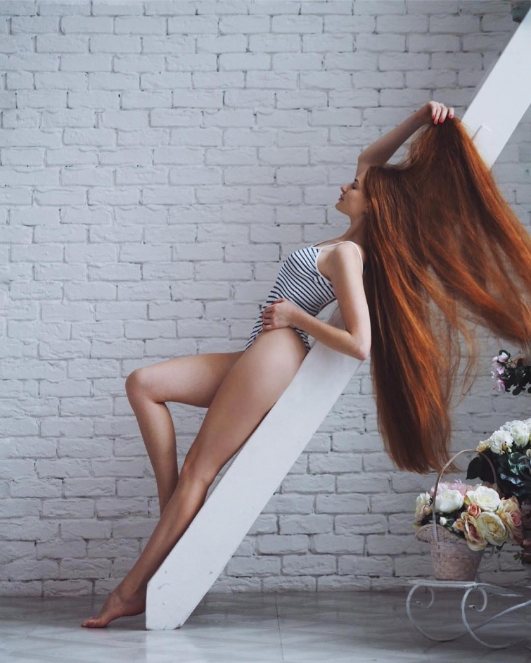 Анастасия Сидорова, рыжая Рапунцель, русская Рапунцель, длинные рыжие волосы